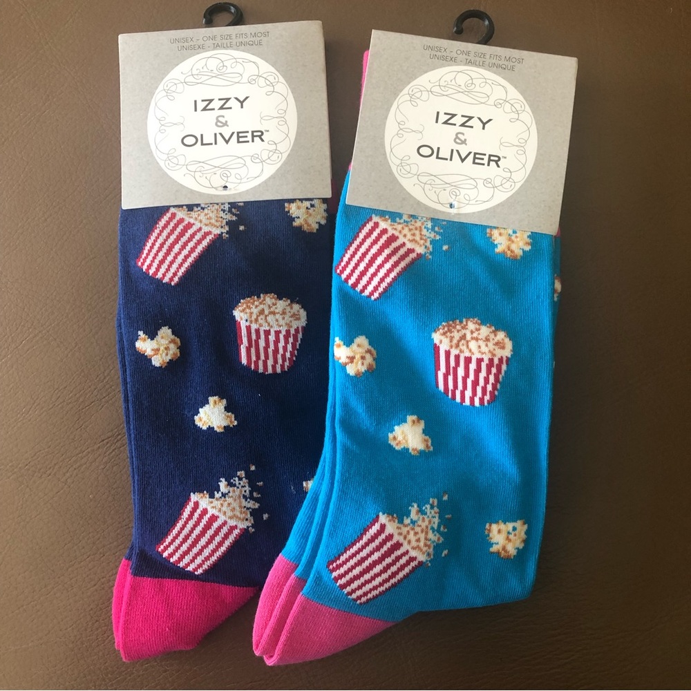 🍿🍿 Two Pairs of Buttered Popcorn Socks 🍿🍿